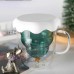300ML Creative Double-Layer Glass Christmas Tree Star Water Cup With Lid